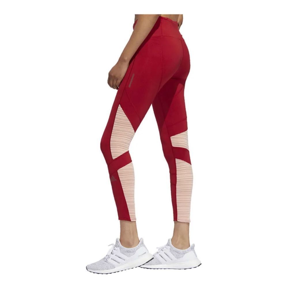 NWT Adidas How We Do 7/8 Running Tights Leggings Maroon Glow Pink sz LARGE